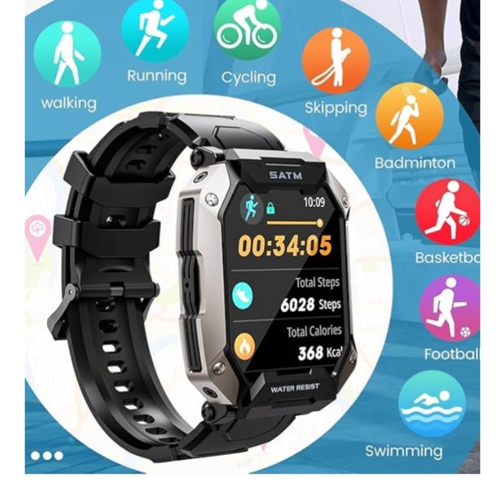Smart Watch for Men，with Answer/Make Call 100+ Sports Modes Fitness